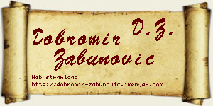 Dobromir Zabunović vizit kartica
